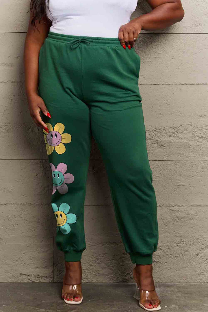 Women's Flower Graphic Drawstring Long Pants