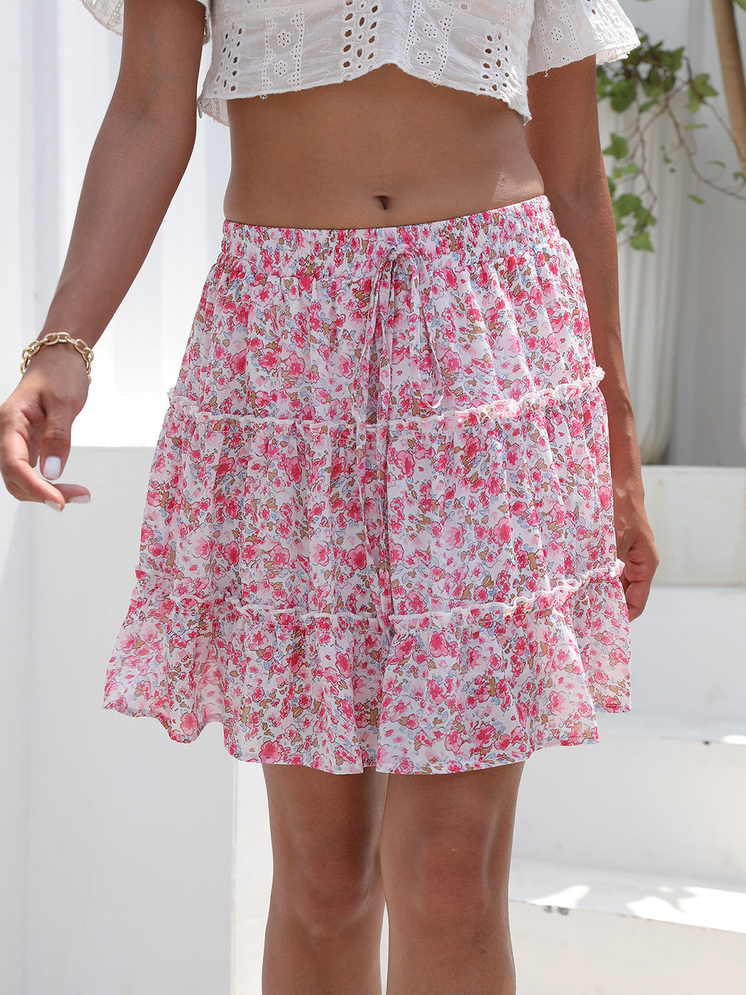 Women's Vibrant Printed Elastic Waist Skirt