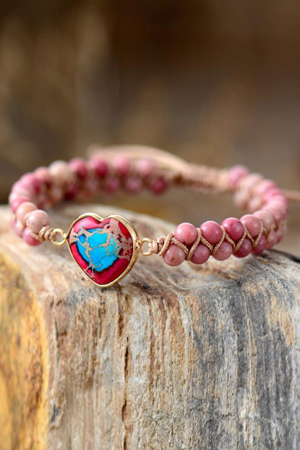 Women's Heartfelt Natural Stone Bracelet