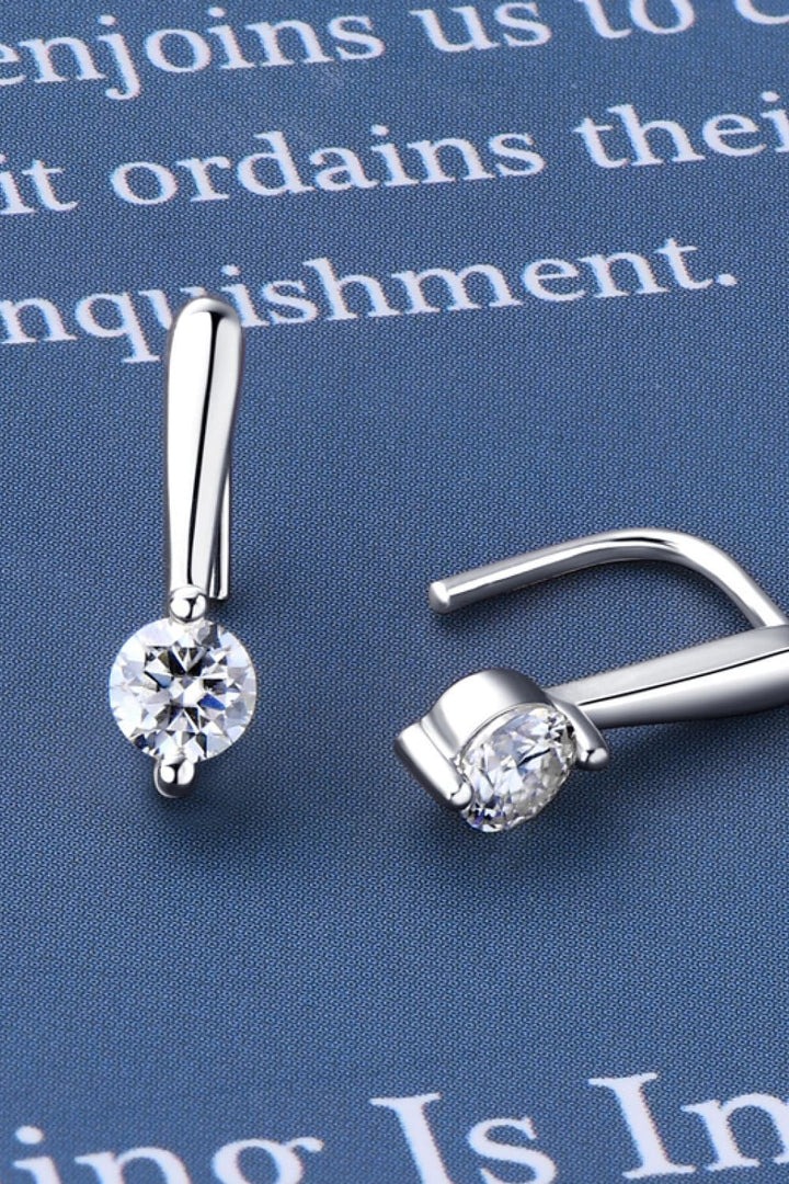 Women's Sparkling Moissanite Sterling Silver Earrings