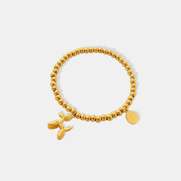 Women's Puppy Shape Charm Bracelet in 18K Gold-Plated Titanium Steel