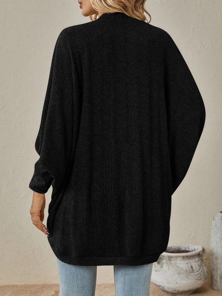 Women's Cozy Open Front Sweater with Dropped Shoulder