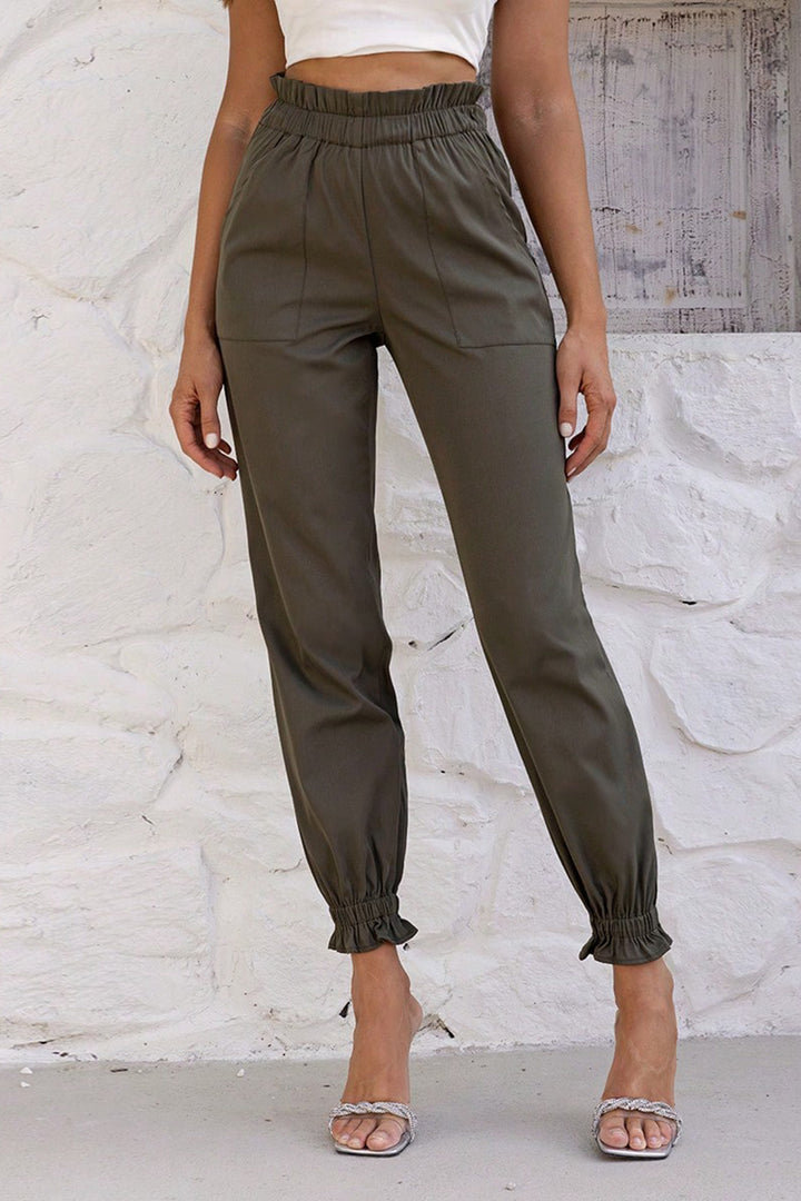 Women's Chic Waist Pants with Pockets