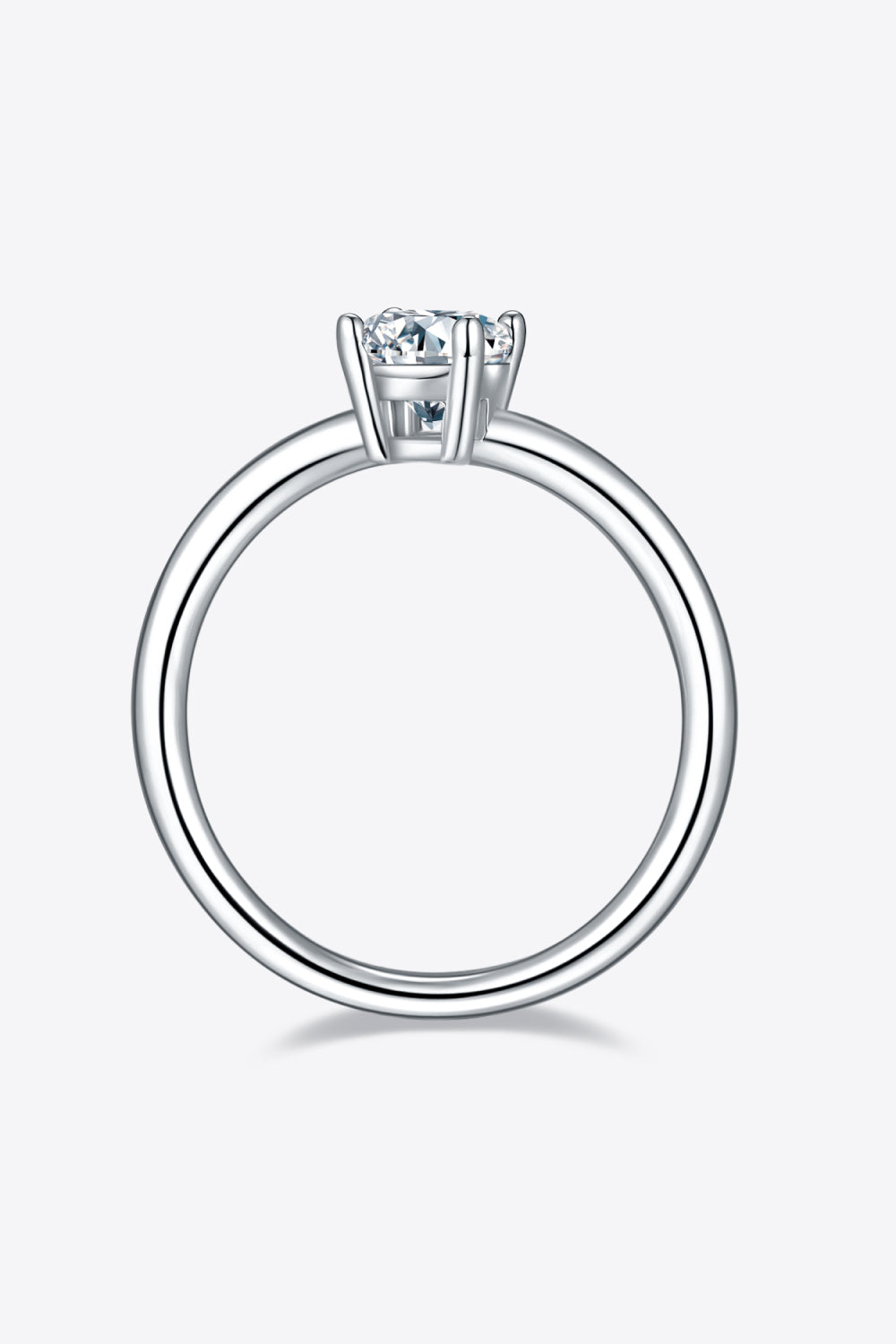 Women's Solitaire Rings with 1 Carat Moissanite in Sterling Silver