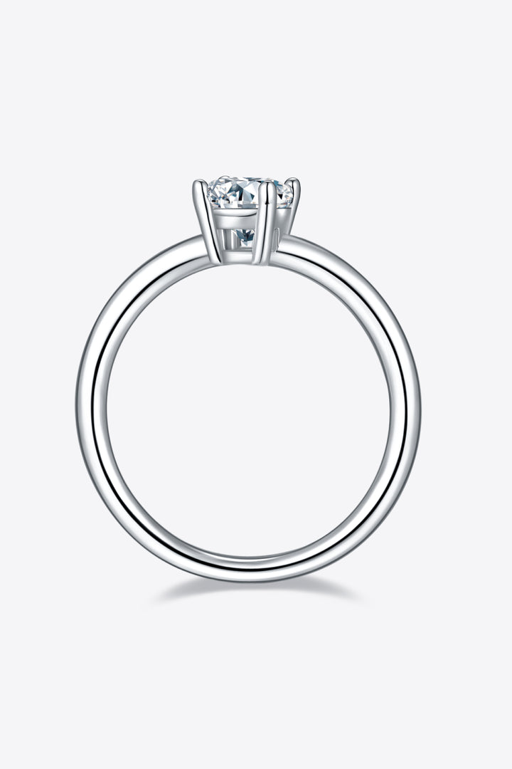 Women's Solitaire Rings with 1 Carat Moissanite in Sterling Silver