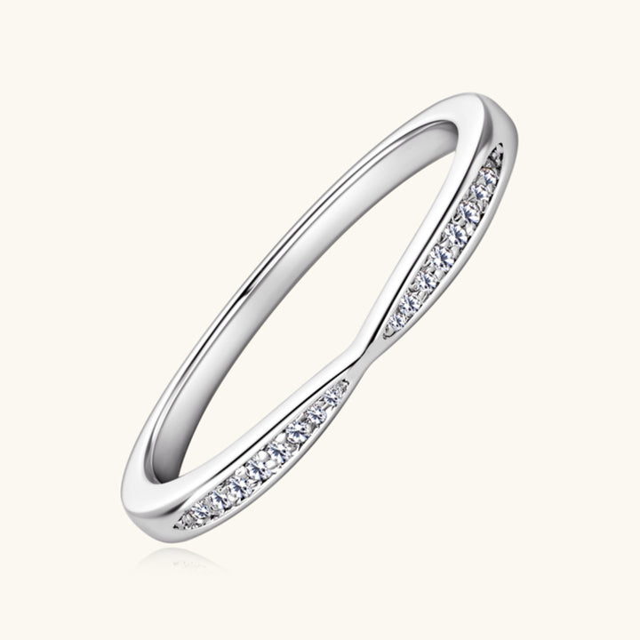 Women's Moissanite Inlaid Sterling Silver Ring