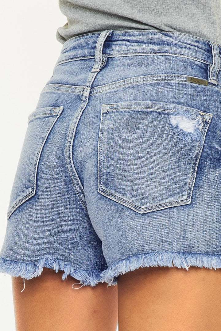 Women's Distressed Raw Hem Denim Shorts