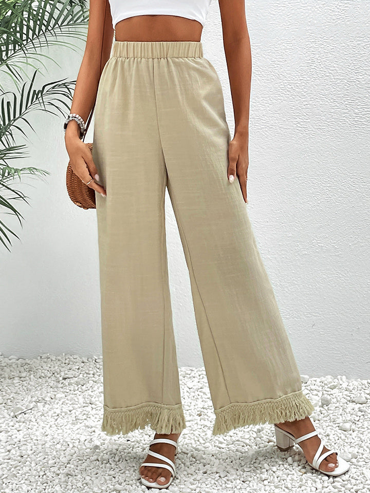 Women's Fringed Wide Leg Pants