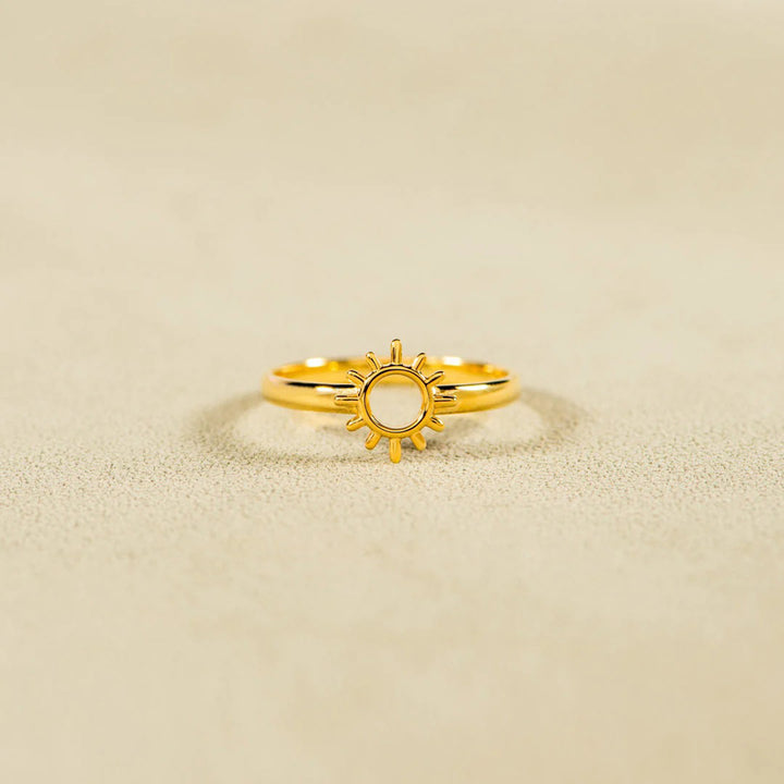 Women's Sun Shape 18K Gold-Plated Rings