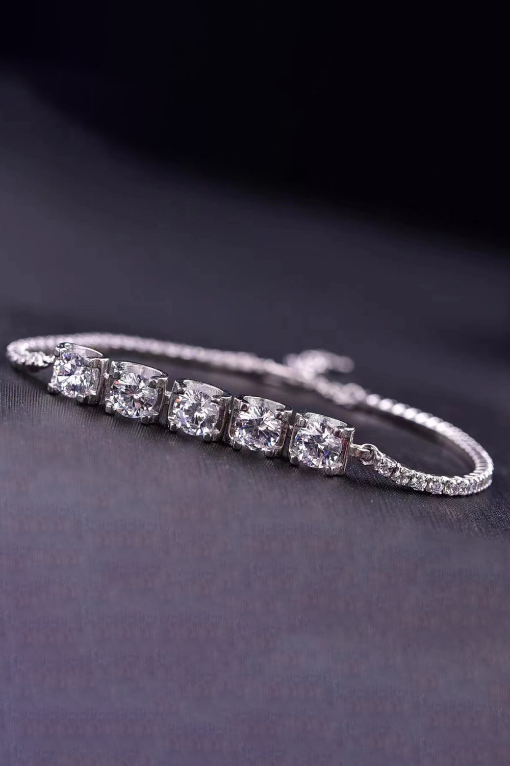 Women's Elegant 5 Carat Moissanite Bracelet with Lobster Clasp