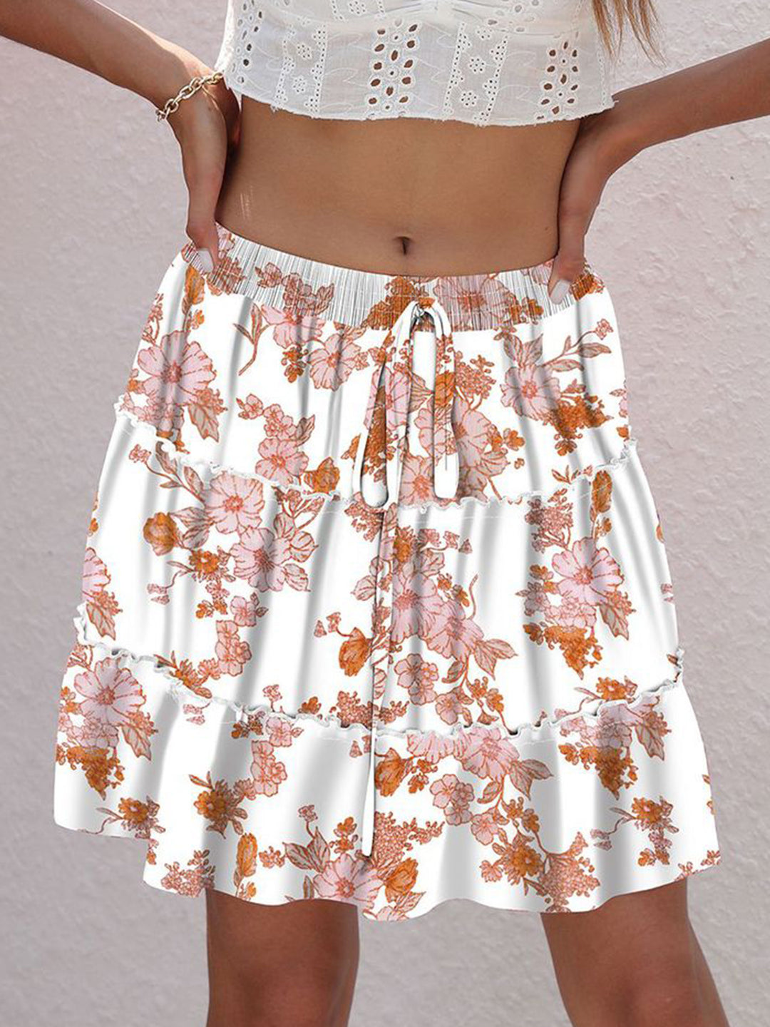 Women's Vibrant Printed Elastic Waist Skirt