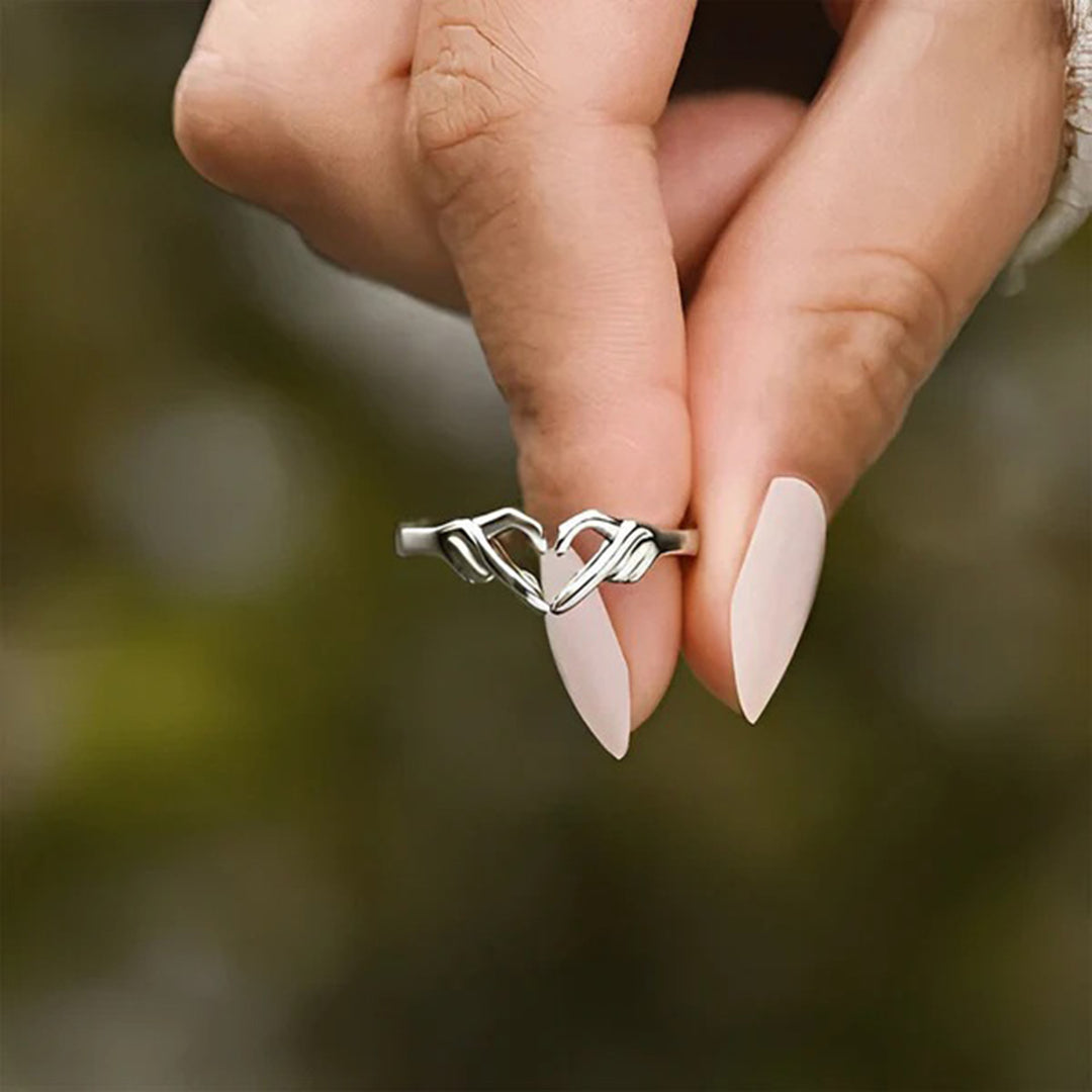 Women's Heart-Shaped Open Ring (Sterling Silver)