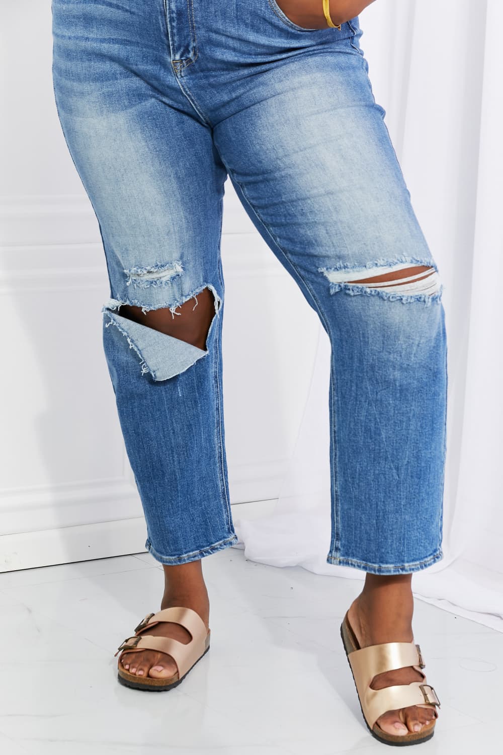 Women's High Rise Relaxed Jeans (Full Size)