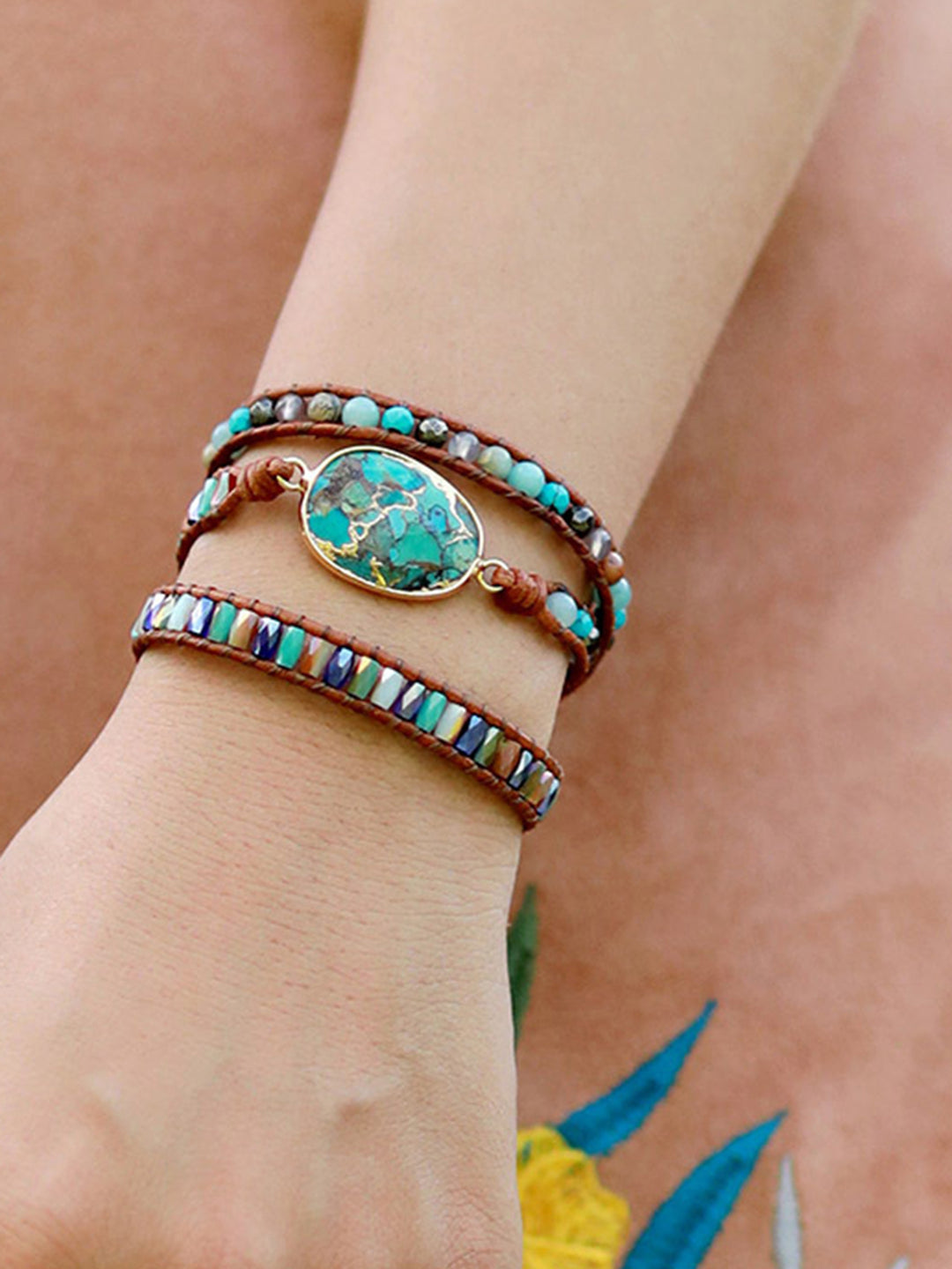 Women's Triple-Layer Stone Bracelet