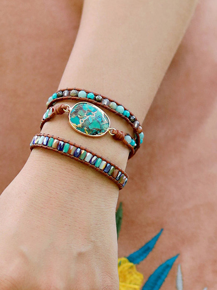 Women's Triple-Layer Stone Bracelet