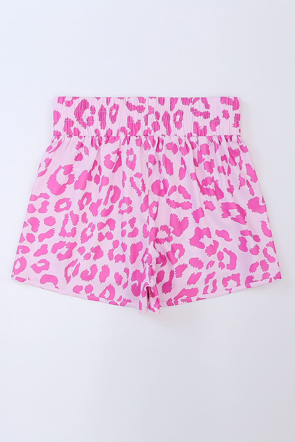 "Women's Leopard Print Elastic Waist Shorts"