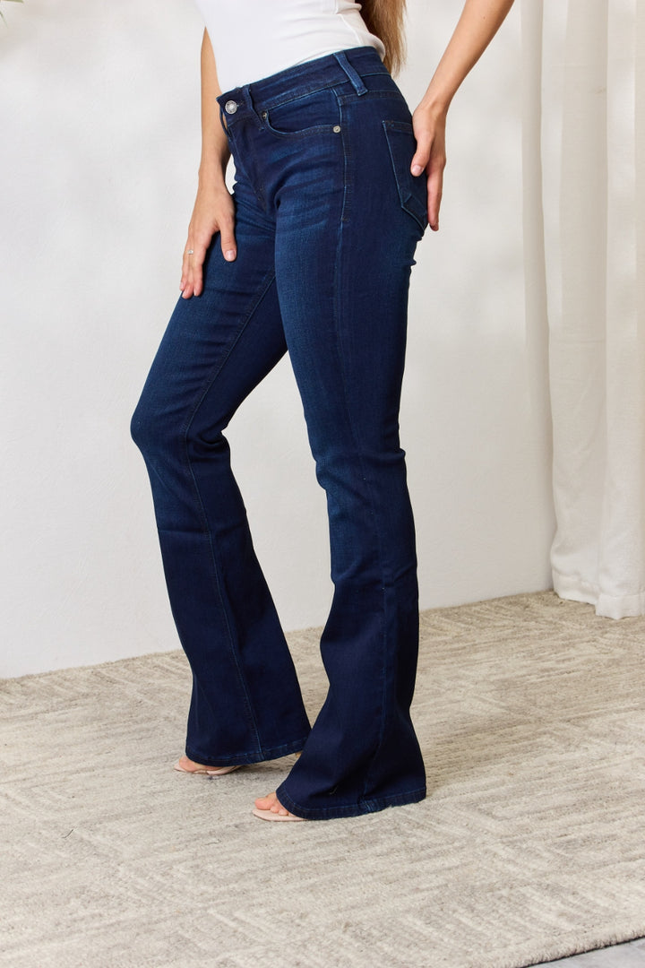 Women's Flare Jeans with Full Size Mid Rise