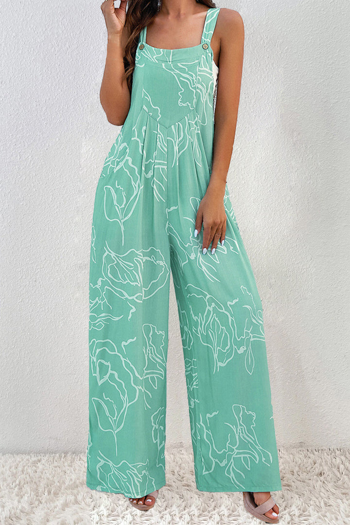 Printed Wide Strap Jumpsuit