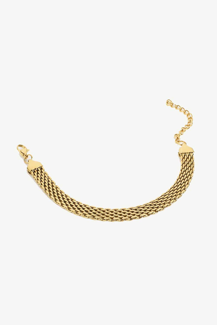 Women's Wide Chain Bracelet in 18K Gold Plating