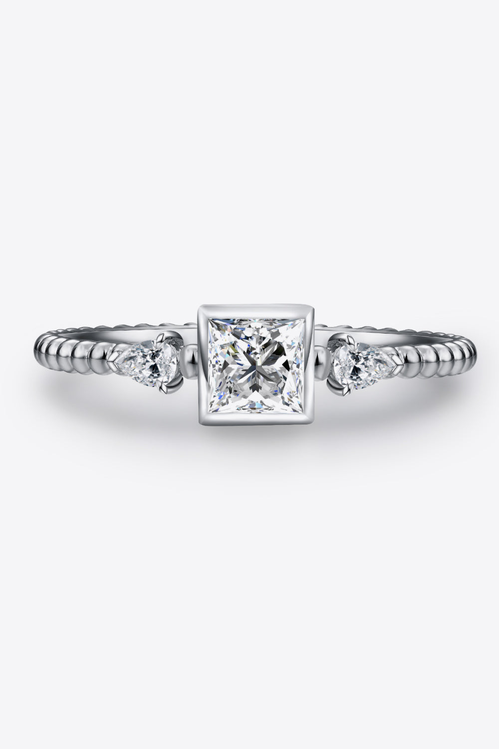 Women's Square Moissanite Sterling Silver Rings