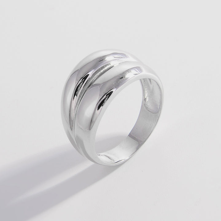 Women's Elegant Sterling Silver Bulging Rings