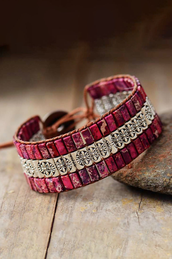 Women's Triple Layer Gemstone Bracelet