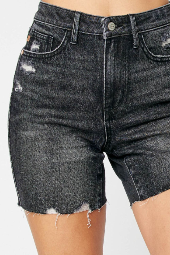 Women's High Waist Tummy Control Denim Shorts