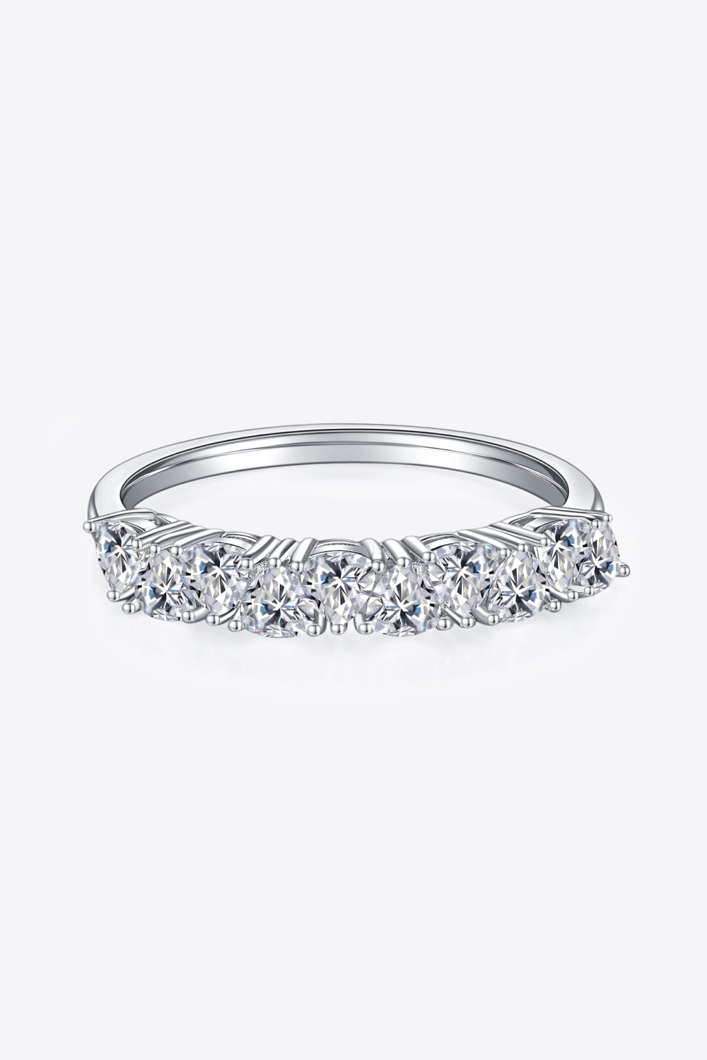 Women's Moissanite Half-Eternity Ring (1 Carat, Sterling Silver)