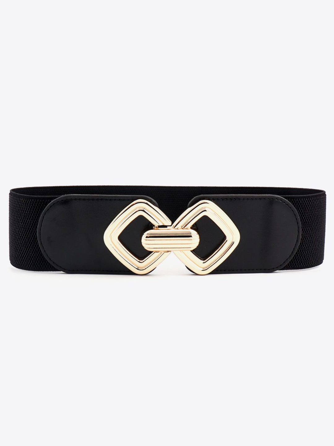 Geometric Buckle Elastic Wide Belt