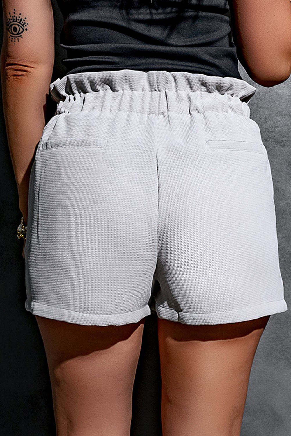 Women's Casual Paperbag Shorts with Pockets