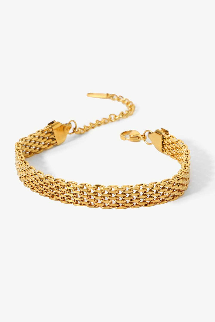 Women's Wide Chain Bracelet in 18K Gold Plating