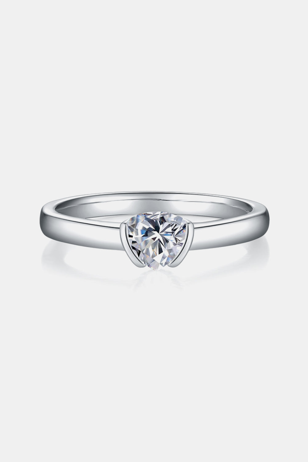 Women's Moissanite Sterling Silver Solitaire Rings