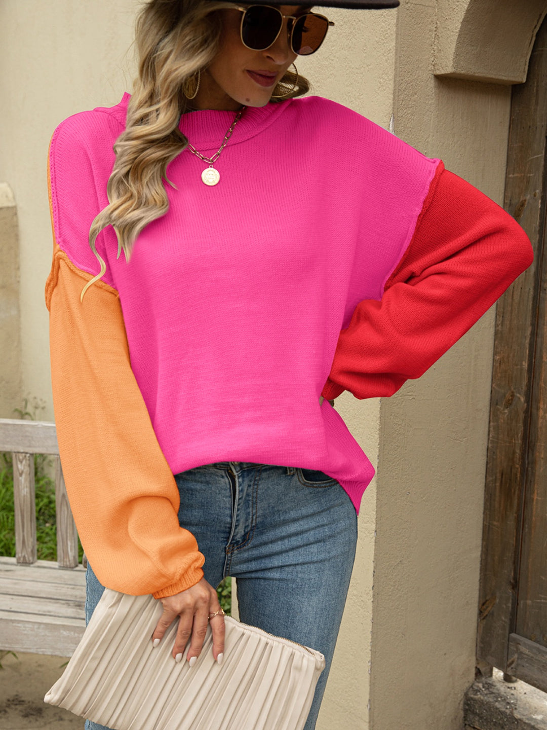 Women's Cozy Color Block Sweater