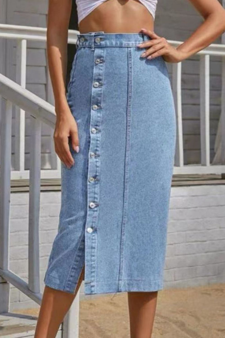 Women's Denim Split Skirt