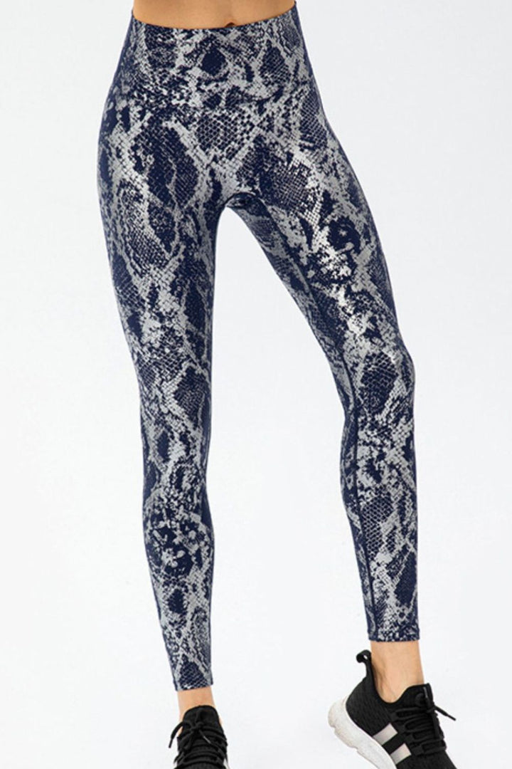 Women's Leopard Print Slim Fit Wide Waistband Leggings