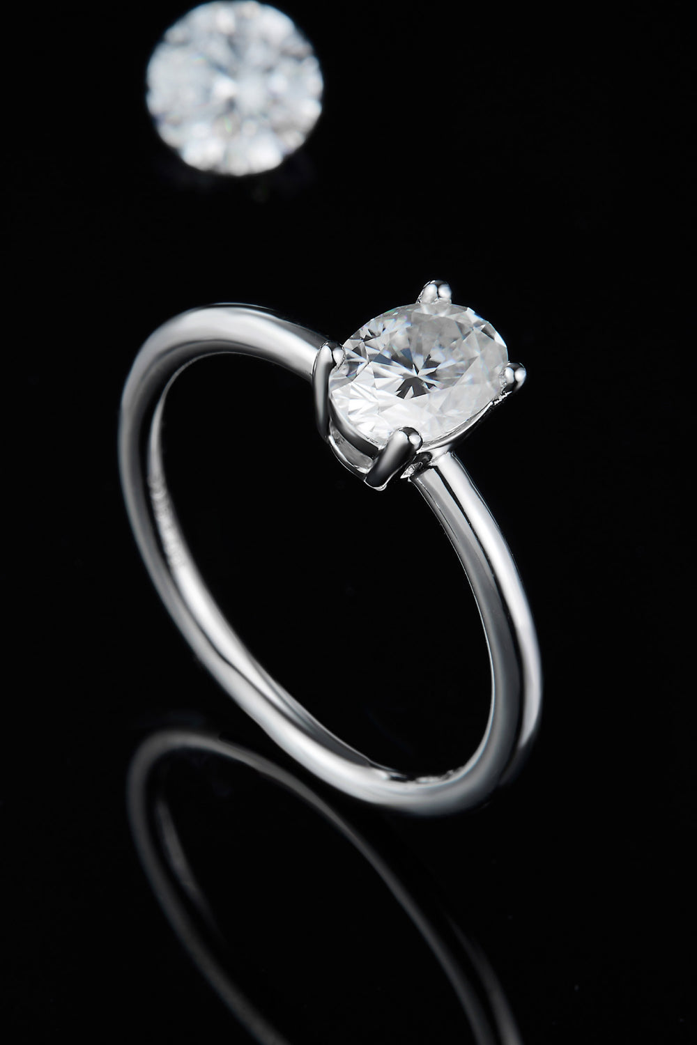 Women's Solitaire Rings with 1 Carat Moissanite in Sterling Silver