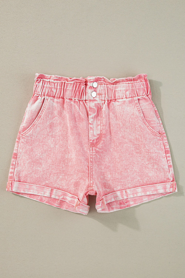 Women's Denim Paperbag Waist Shorts