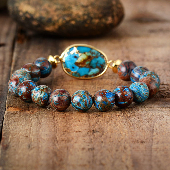 Women's Earthy Gemstone Beaded Bracelet