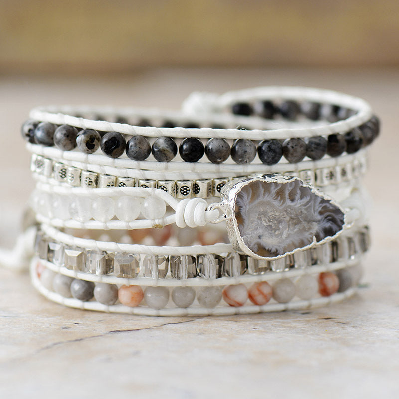 Women's Layered Natural Stone Bracelet