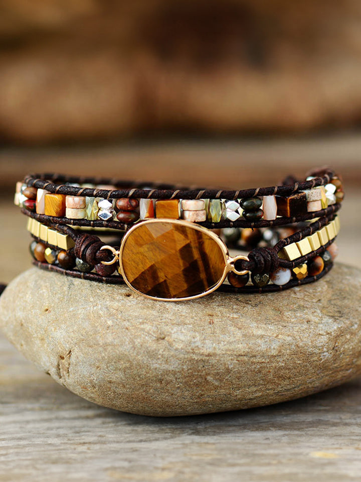 Women's Geometric Triple-Layer Bracelet