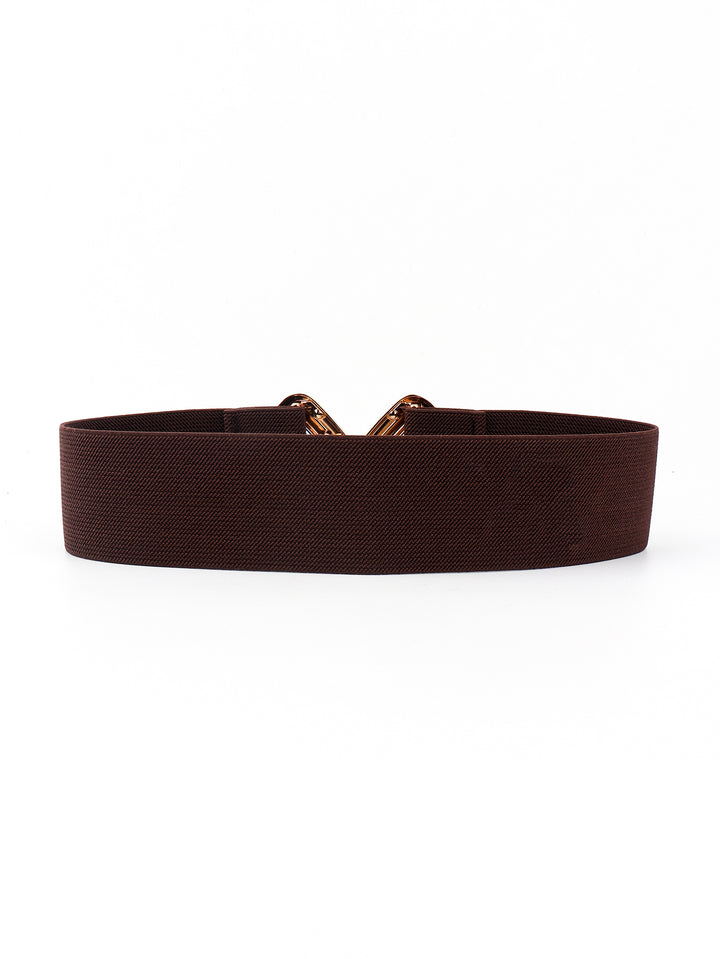 Geometric Buckle Elastic Wide Belt