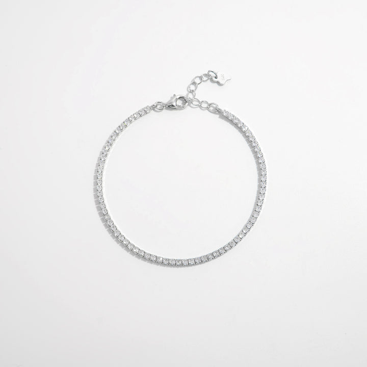 Women's Zircon Inlaid Sterling Silver Bracelet