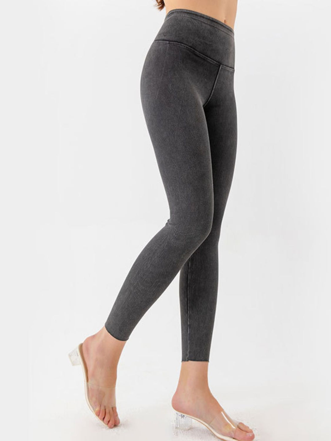 Women's Leggings with Wide Waistband, Cropped Style