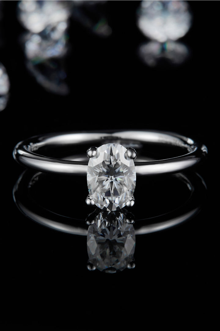 Women's Solitaire Rings with 1 Carat Moissanite in Sterling Silver