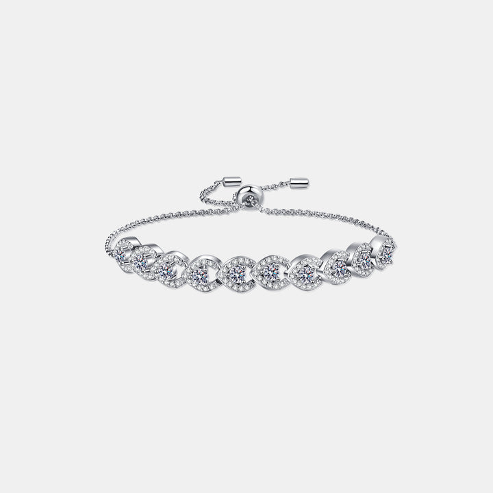 Women's Elegant 1 Carat Moissanite Sterling Silver Bracelet