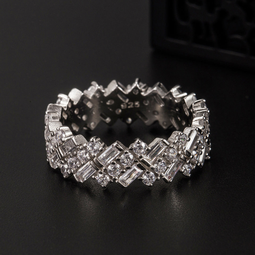 Women's Inlaid Zircon Sterling Silver Rings