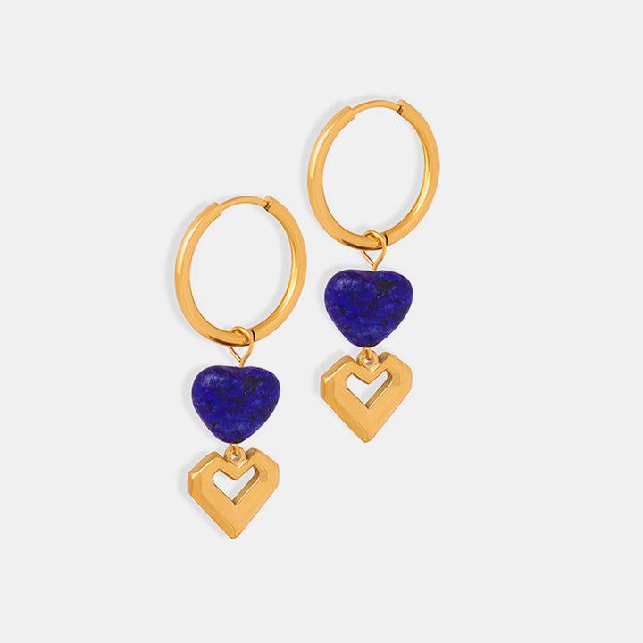 Women's Lapis Lazuli Heart Earrings