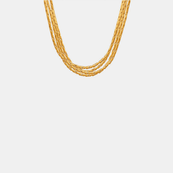 Women's Elegant Layered 18K Gold-Plated Necklace