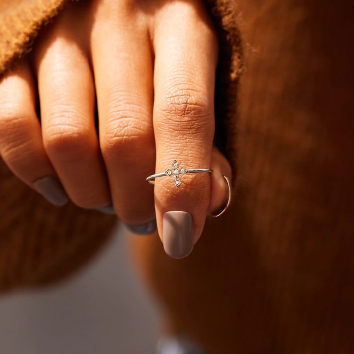 Women's Sterling Silver Cross Rings