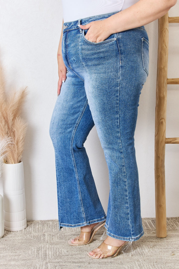 Women's High Rise Ankle Flare Jeans